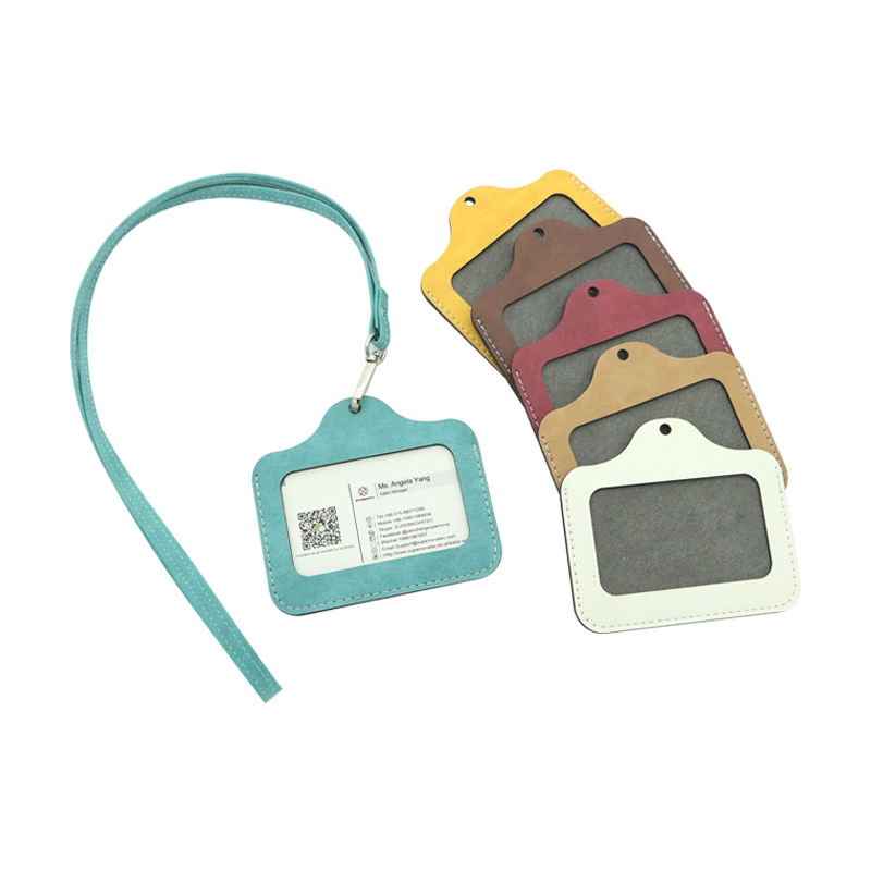 승화 인조 가죽 ID 배지 홀더 - 수평