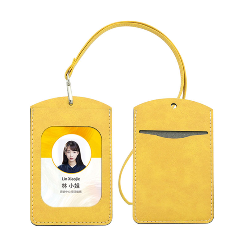 승화 인조 가죽 ID 배지 홀더 - 직선형 더블 카드 레이어